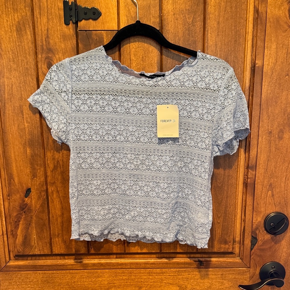 Forever 21 Light Blue Lace Blouse - Picture 4 of 6